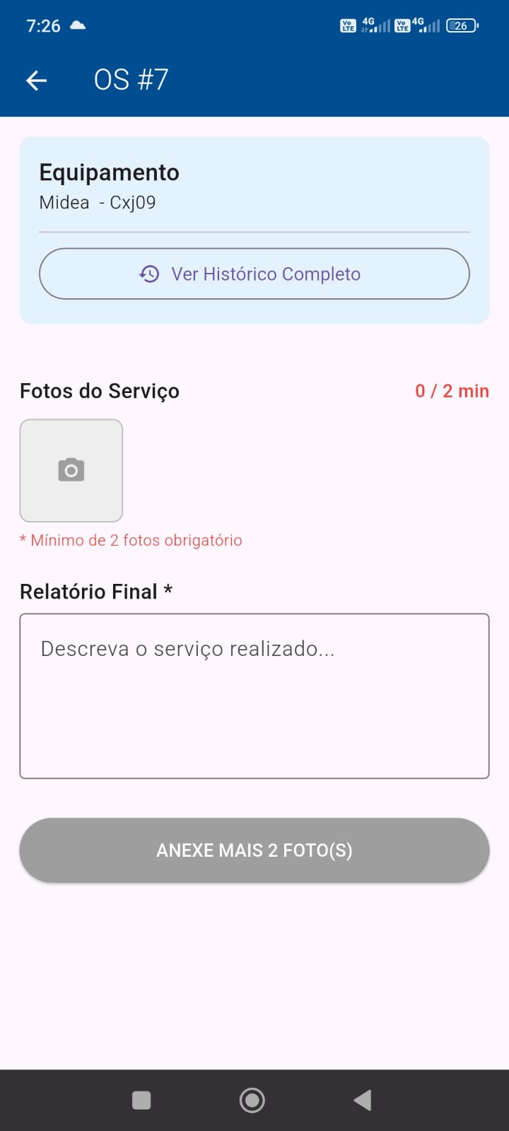 Aplicativo Mobile do Técnico